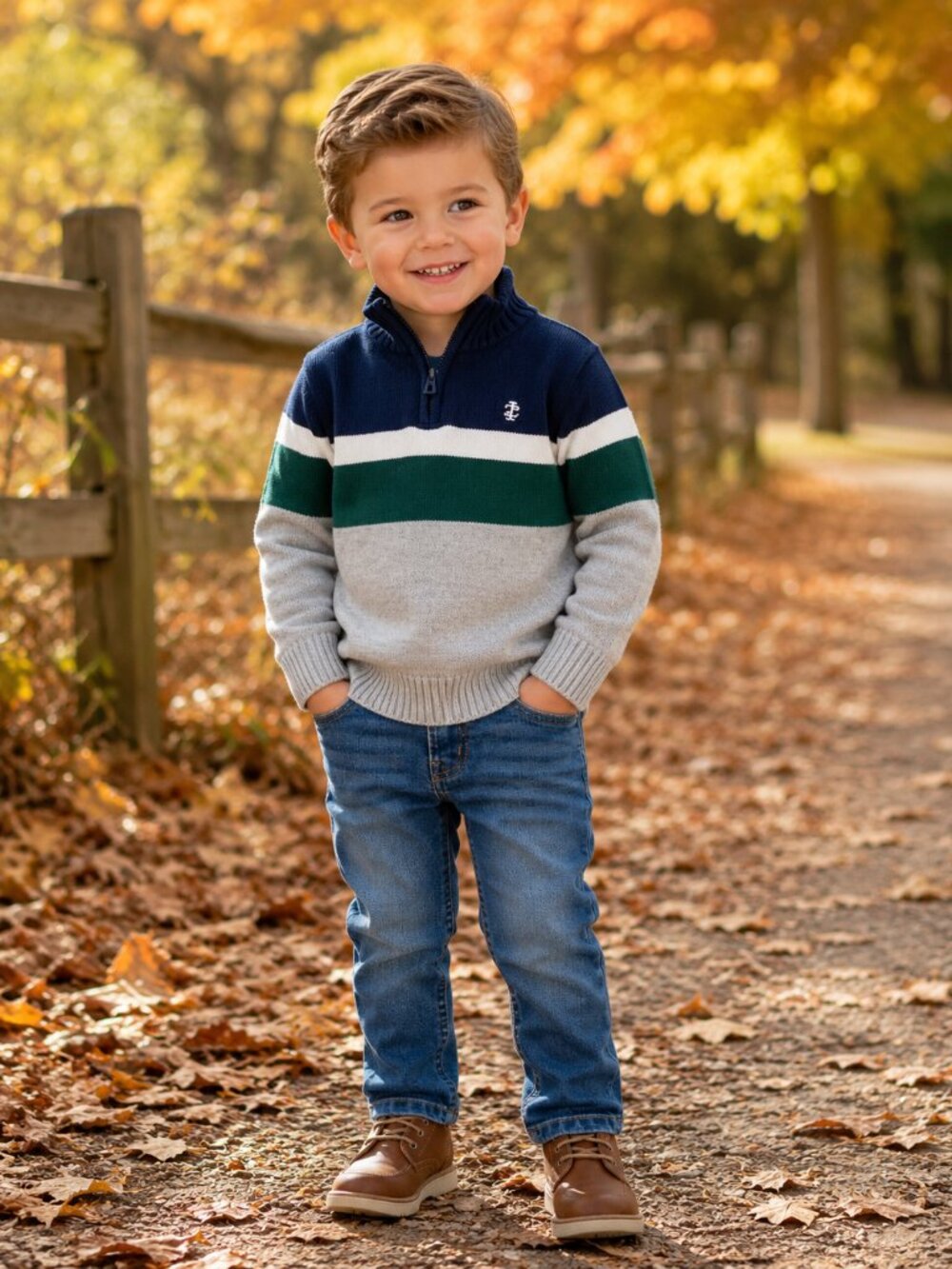 NWT Boys 3T Outfit Set | IZOD Sweater & OshKosh B’gosh Straight Jeans | Toddler